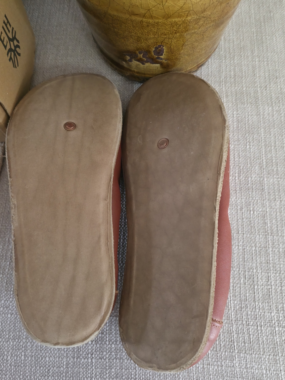 Handmade Leather Women's Brown Ballet Flats,  Size 41 NIB - Picture 3 of 7